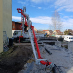 Verfüllen der Technikzentrale unter der Sakristei